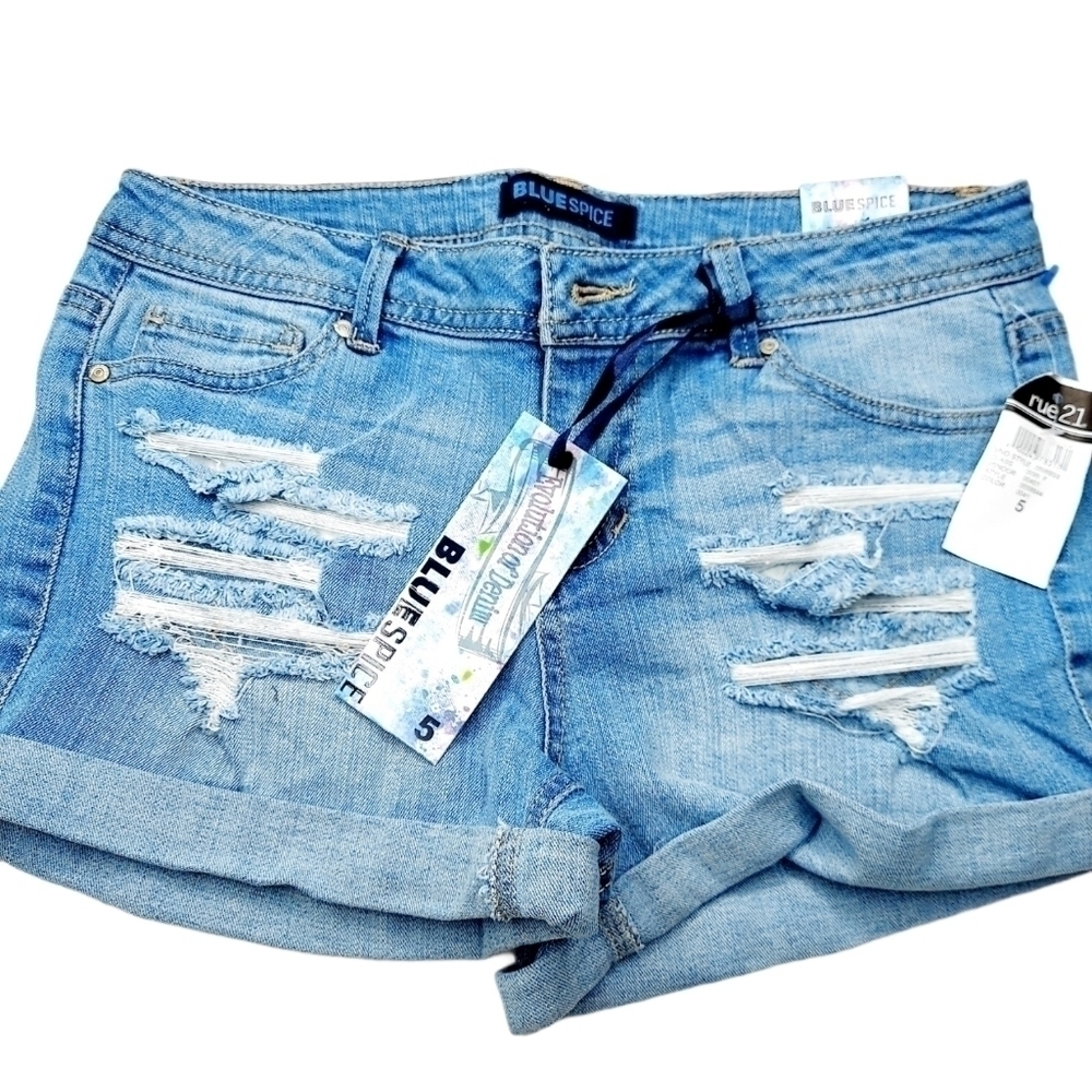 RUE 21 Bluespice Shorts Size 5 NWT Distressed